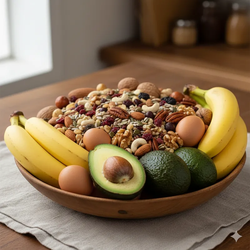 Plátano, aguacate, huevo, frutos secos, alimentos con mala fama.